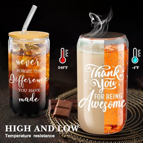 6 Set Employee Appreciation Gifts Bulk Glass Cups, Exquisite