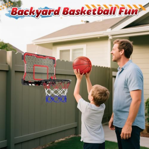 EagleStone Indoor Mini Basketball Hoop, Over The Door, 3 Balls, Steel
