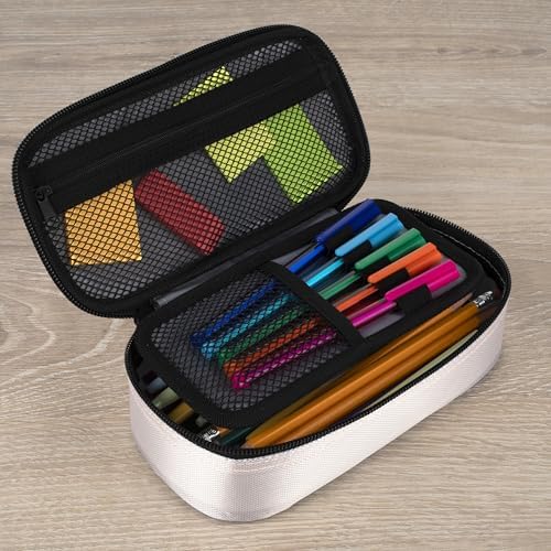 Five Star Pencil Pouch Zipper High-Capacity Storage Organizer Case for