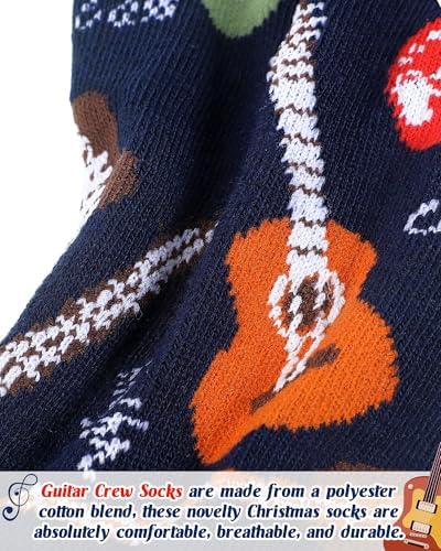 Haysandy 6 Pairs Funny Music Guitar Socks Gifts for Men Music Lover