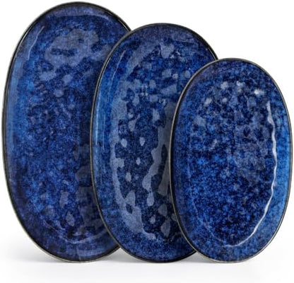 vancasso Ceramic Serving Platters Set of 3, Oval 16/14.7/13.5 Inch