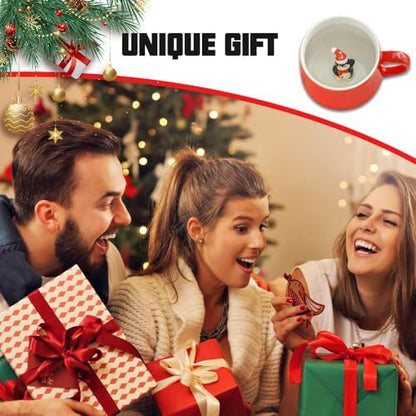 NDLBS Christmas 3D Coffee Mug with Penguin Cute Animal Inside Cup