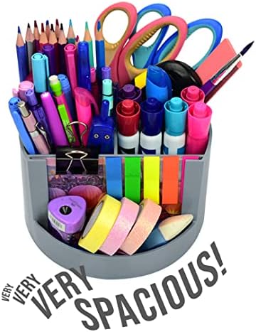 Acrimet Compact Desktop Organizer, 4 Spacious Slots, Round Pencil and