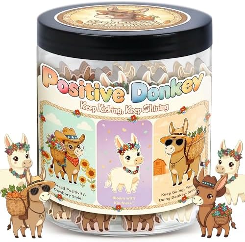 Positive Donkey Christmas Jar, Funny Emotional Support Gift for Men