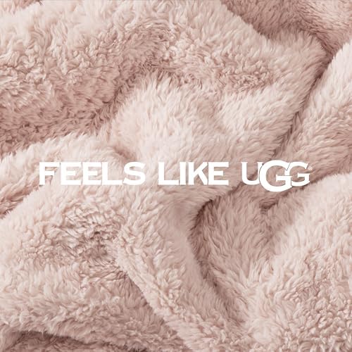 UGG Whitecap Throw Blanket, Soft Fleece Blanket, 50" x 70", Quartz