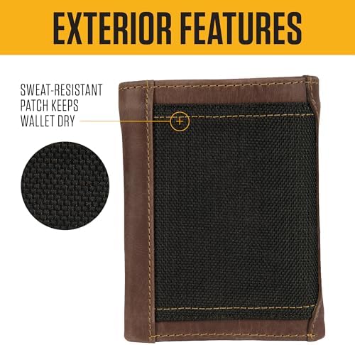 Carhartt Leather Triple-Stitched Trifold Wallet Brown