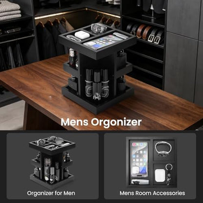 Cologne Organizer for Men,Anniversary Birthday for Mens Gift,Black