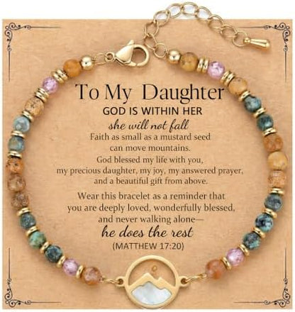 Gold Mustard Seed Bracelet for Teen Girls and Women, Faith Can Move