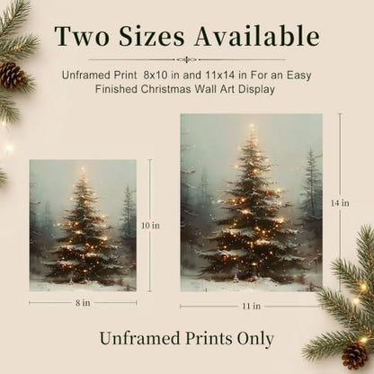 Vintage Christmas Tree Wall Decor, Christmas Decoration, Forest Wall