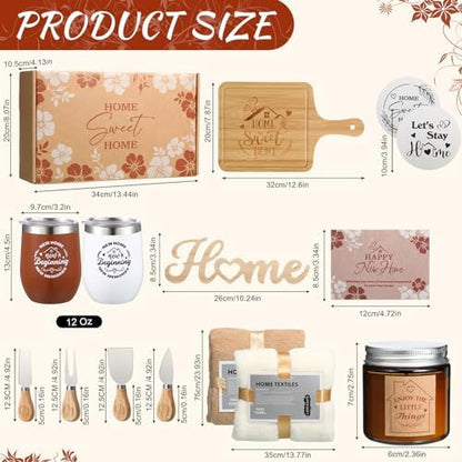 19 Pcs Housewarming Gift for Couple, Rustic Brown New Home Set