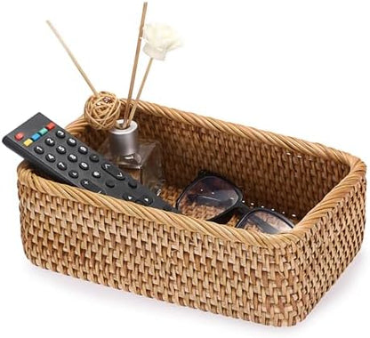 BTSKY Small Remote Basket for Coffee Table Entryway Living Room