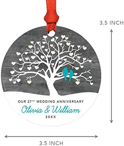 Andaz Press Personalized Round Metal Keepsake Christmas Ornament Gift