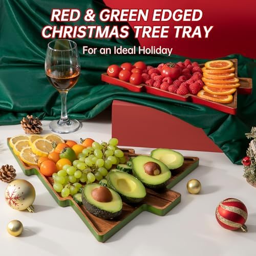 Christmas Charcuterie Board, Acaia Wooden Cutting Boards for Kitchen