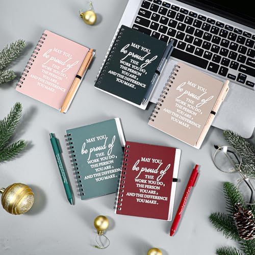 Honoson 10 Sets/20 Pcs Employee Notebook Pen Gifts, Bright Color