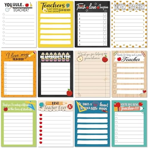 Pajean 12 Pcs Teacher Notepads Lined Back to School Gifts
