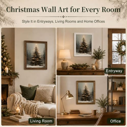 Vintage Christmas Tree Wall Decor, Christmas Decoration, Forest Wall