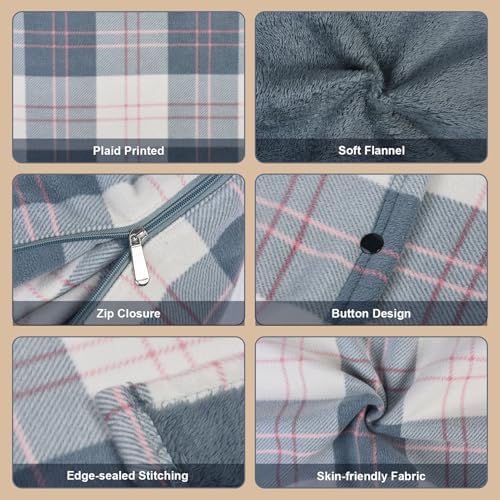 forestfish Wearable Blanket Compact Pillow 2-in-1, Lap Blanket Poncho
