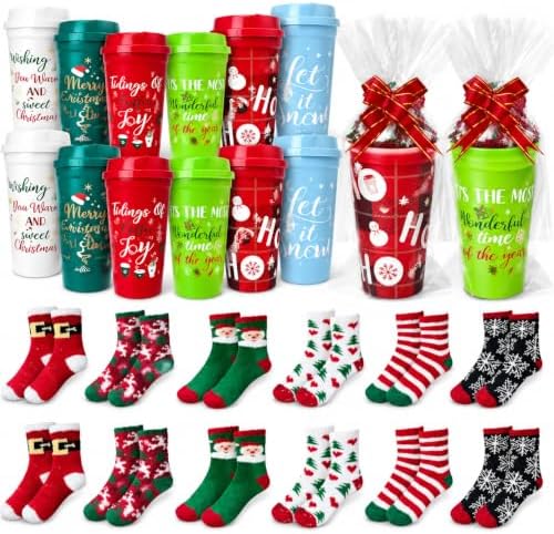 12 Set Christmas Thanksgiving Bulk Gifts Funny Cupcake Fuzzy Socks
