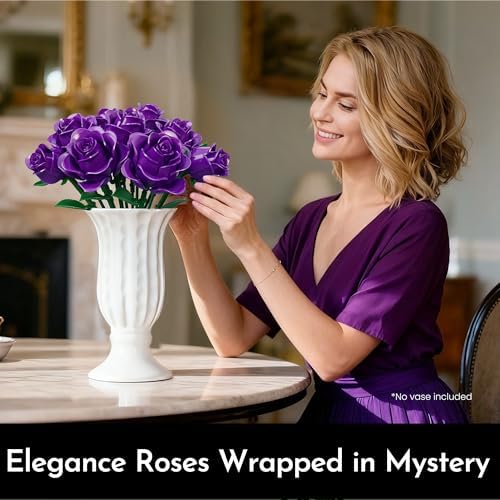 Rose Flower Bouquet Building Set for Adults, Gift for Women Wife Mom