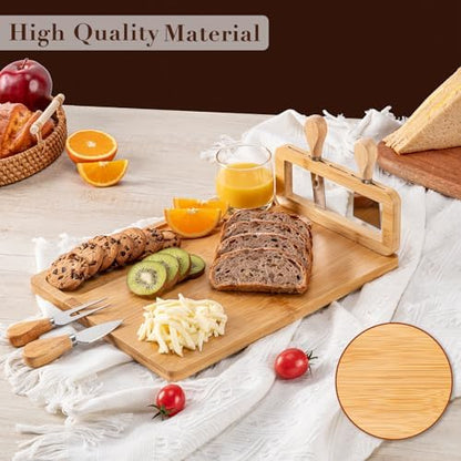AISOSO Charcuterie Boards,Personalized Bamboo Cheese Board Set with 4
