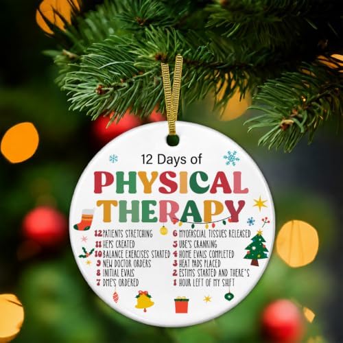 Physical Therapy Christmas Ornaments, Funny Therapist Gifts for Women