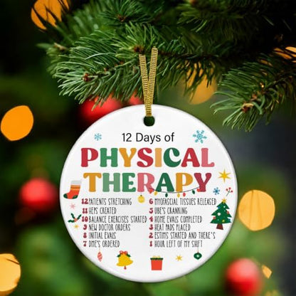 Physical Therapy Christmas Ornaments, Funny Therapist Gifts for Women