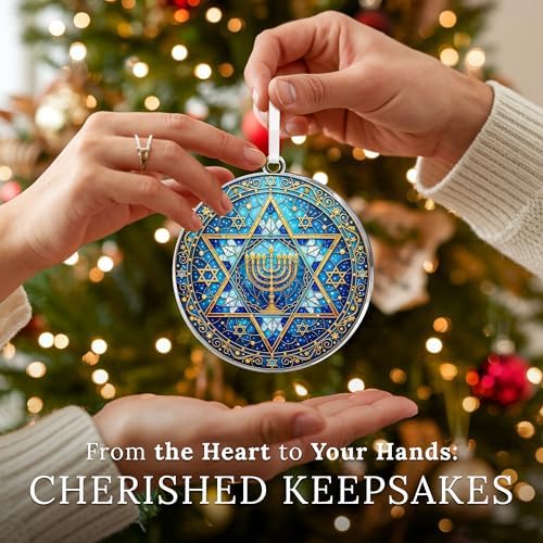 HEXMOZ Hanukkah Gifts - Hanukkah Ornaments for Tree, Jewish Ornaments