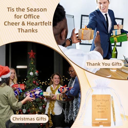 30 Pcs Employee Appreciation Gifts Bulk, 10 Wooden Phone Stands, 10