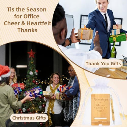 30 Pcs Employee Appreciation Gifts Bulk, 10 Wooden Phone Stands, 10