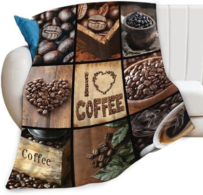 Coffee Blanket for Women Coffee Lover Gifts for Mens 50"x40"