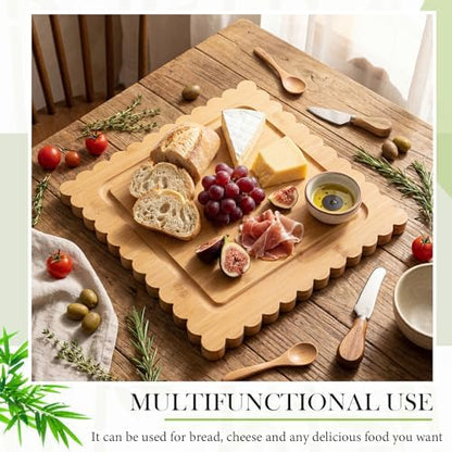 Briwooody Bamboo Scalloped Cutting Boards Pasta Shaped Charcuterie