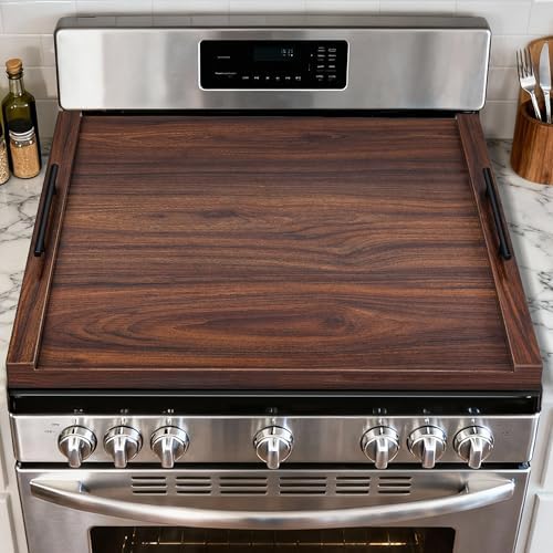 Noodle Board Stove Cover with Handles, Ultra Thick Wood Stove Top
