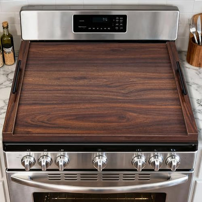 Noodle Board Stove Cover with Handles, Ultra Thick Wood Stove Top