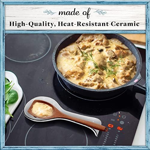 Home Acre Designs Spoon Rest For Kitchen Counter & Stove Top - White