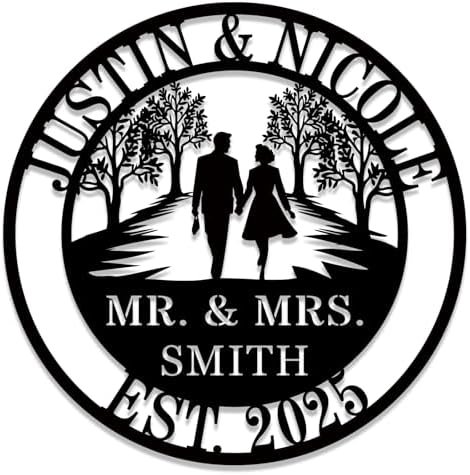 Personalized Couple Metal Sign, Custom Wedding or Anniversary Sign