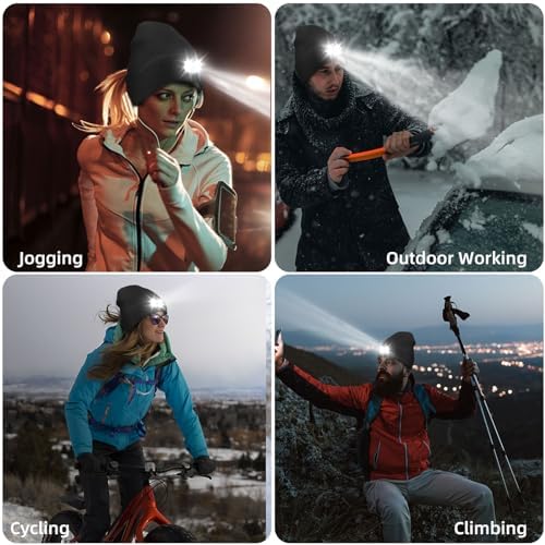 LED Beanie with Light Unisex, Gifts for Men Women, Winter Caps