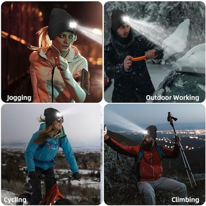 LED Beanie with Light Unisex, Gifts for Men Women, Winter Caps