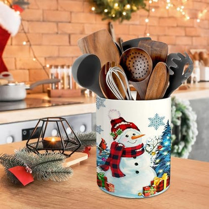 pinata Christmas Kitchen Decor, Christmas Snowman Ceramic Utensils