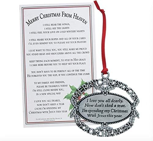 ® Pewter Finish Keepsake Memorial Ornament with Poem in Gift Box