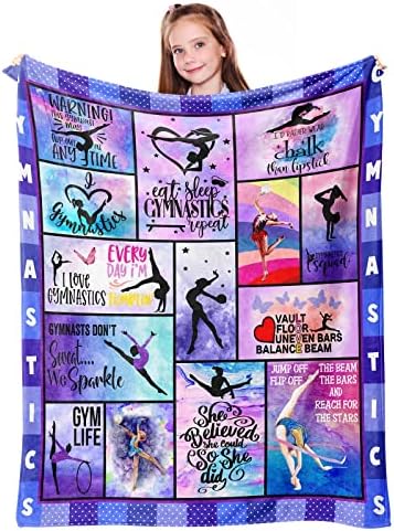 Mosslink Gymnastics Lovers Blanket Gymnast Gifts for Girls Kids Teens