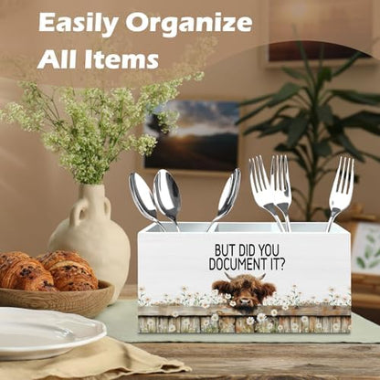 DILSJ Funny Highland Cow Office Pen Pencil Holder Organizer for Desk