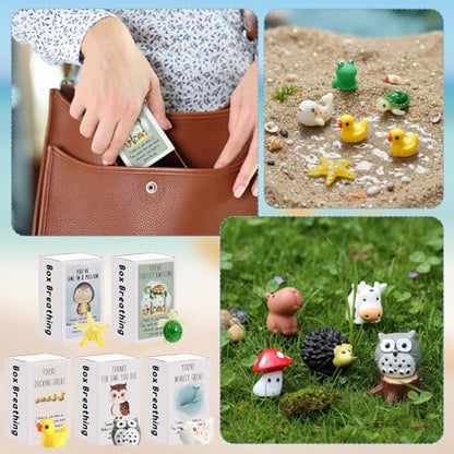 Soulchen 40 Sets Mini Emotional Gift Resin Animal Figurine with
