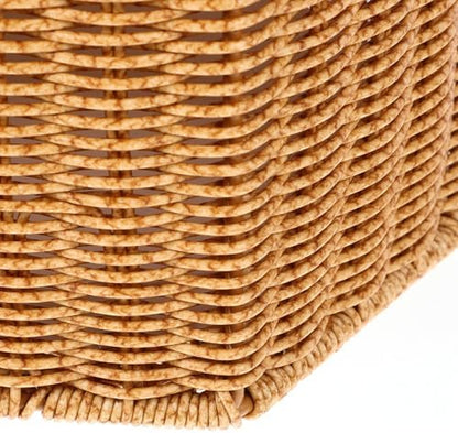 Woven Umbrella Stand with Rain Collection Tray, Brown Entryway Storage