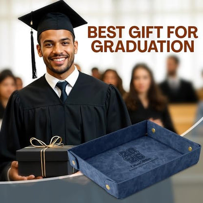 Engraved PU Leather Valet Tray – Personalized Catchall with Custom
