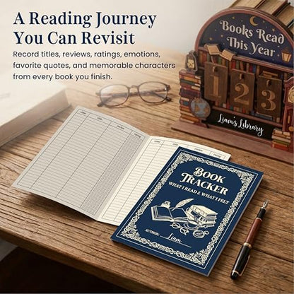 Woodamore Books Read This Year Counter, Book Tracker Gift for Book