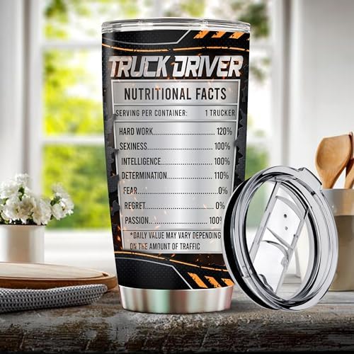 Personalized Tumbler Gifts for Truck Drivers Insulated 20oz Stainless