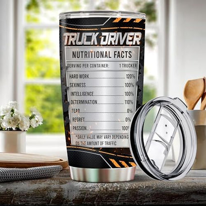 Personalized Tumbler Gifts for Truck Drivers Insulated 20oz Stainless