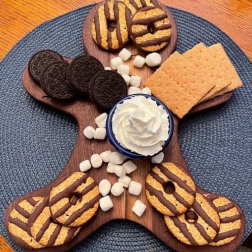 Wood Cutting Board for Kitchen Christmas Gingerbread Shaped Wooden