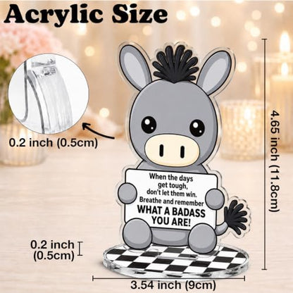 Positive Donkey Office Desk Decor, Cute Photo Holder Motivational
