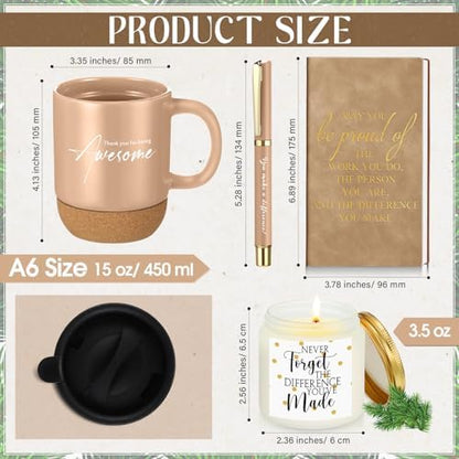 Sayglossy 4 Pcs Thank You Gift Set for Men Employee Coworker Teacher